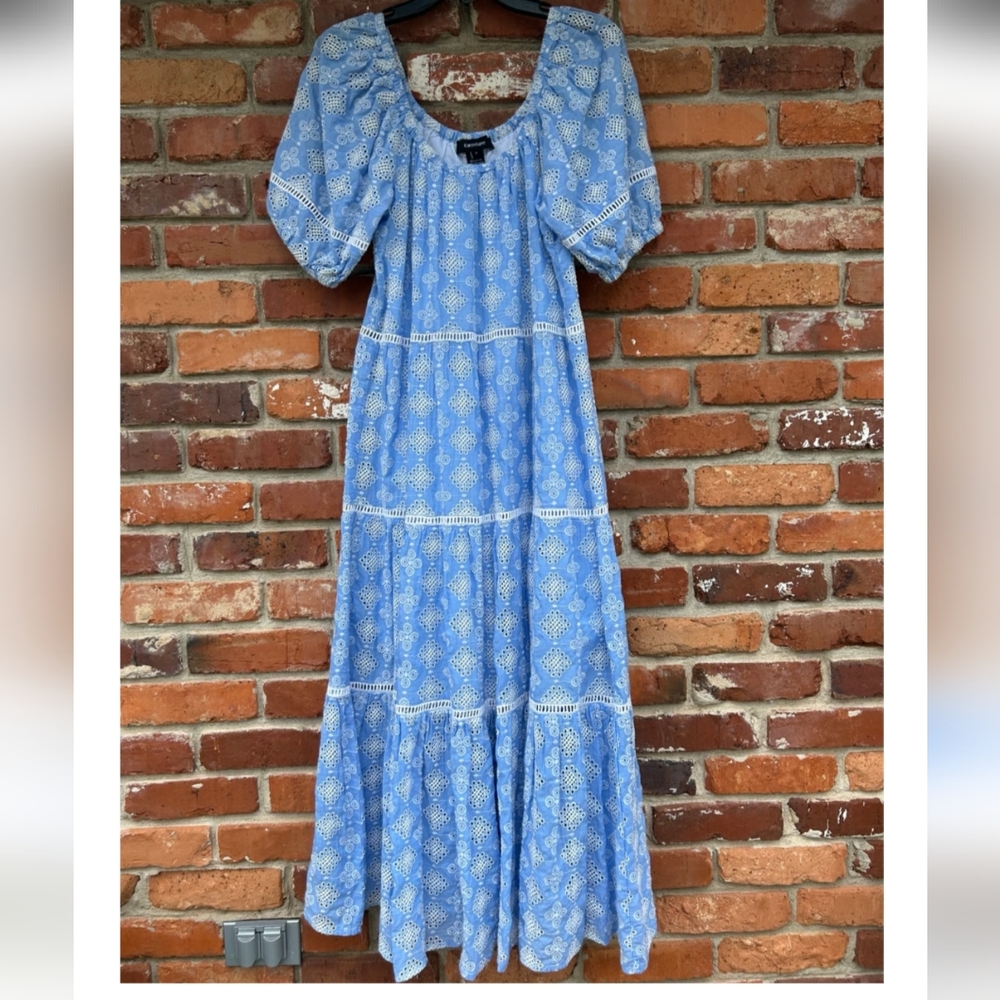 Karen Kane Prairie Puff Sleeve Tiered Maxi Dress